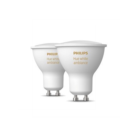Philips Hue WA 4,3W GU10 2pcs pack Philips Hue | Hue WA 4.3W GU10, 2pcs pack | GU10 | 4.3 W | Warm White 2200-6500K | Bluetooth Philips Hue WA 4,3W GU10 2pcs pack Philips Hue | Hue WA 4.3W GU10, 2pcs pack | GU10 | 4.3 W | Warm White 2200-6500K | Bluetooth
