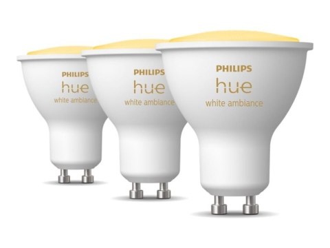 Philips Hue | WA 5W GU10 3pcs pack | GU10 | 5 W | Warm to cool white 2200-6500K | Bluetooth and Zigbee Philips Hue | WA 5W GU10 3pcs pack | GU10 | 5 W | Warm to cool white 2200-6500K | Bluetooth and Zigbee