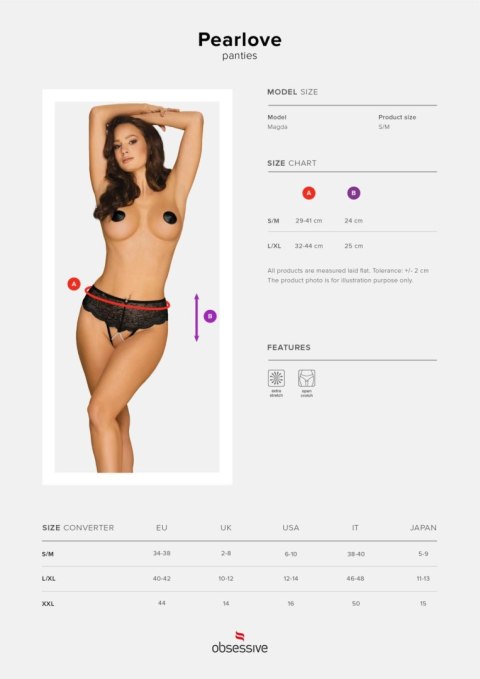 Bielizna-Pearlove figi czarne M/L Bielizna-Pearlove figi czarne M/L