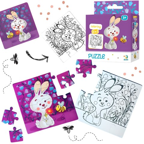 PUZZLE KOLOROWANKA 2w1 MOTYW ZAJĄCA DWUSTRONNA KREATYWNA ZABAWA DLA DZIEC PUZZLE KOLOROWANKA 2w1 MOTYW ZAJĄCA DWUSTRONNA KREATYWNA ZABAWA DLA DZIEC