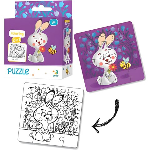 PUZZLE KOLOROWANKA 2w1 MOTYW ZAJĄCA DWUSTRONNA KREATYWNA ZABAWA DLA DZIEC PUZZLE KOLOROWANKA 2w1 MOTYW ZAJĄCA DWUSTRONNA KREATYWNA ZABAWA DLA DZIEC