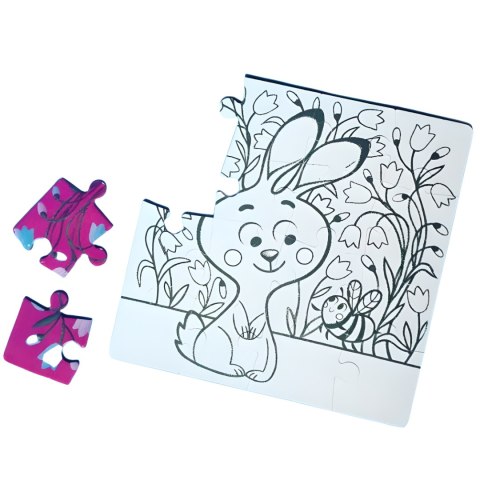 PUZZLE KOLOROWANKA 2w1 MOTYW ZAJĄCA DWUSTRONNA KREATYWNA ZABAWA DLA DZIEC PUZZLE KOLOROWANKA 2w1 MOTYW ZAJĄCA DWUSTRONNA KREATYWNA ZABAWA DLA DZIEC