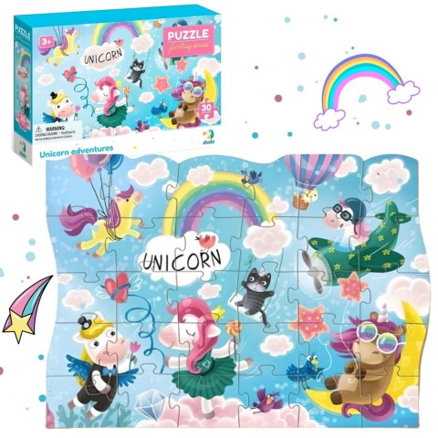 PUZZLE PRZYGODA JEDNOROŻCA 30 ELEMENTÓW KOLOROWA UKŁADANKA DLA NAJMŁODSZYCH PUZZLE PRZYGODA JEDNOROŻCA 30 ELEMENTÓW KOLOROWA UKŁADANKA DLA NAJMŁODSZYCH