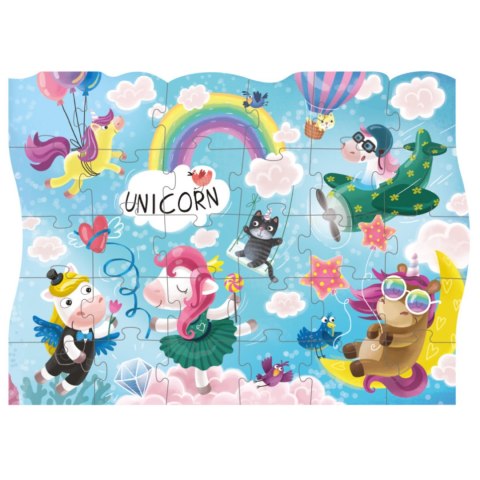 PUZZLE PRZYGODA JEDNOROŻCA 30 ELEMENTÓW KOLOROWA UKŁADANKA DLA NAJMŁODSZYCH PUZZLE PRZYGODA JEDNOROŻCA 30 ELEMENTÓW KOLOROWA UKŁADANKA DLA NAJMŁODSZYCH