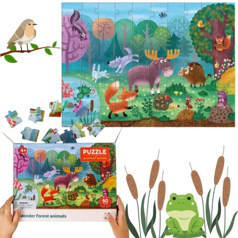 Puzzle Niesamowite Zwierzęta Leśne, 60 el. 300375 Puzzle Niesamowite Zwierzęta Leśne, 60 el. 300375