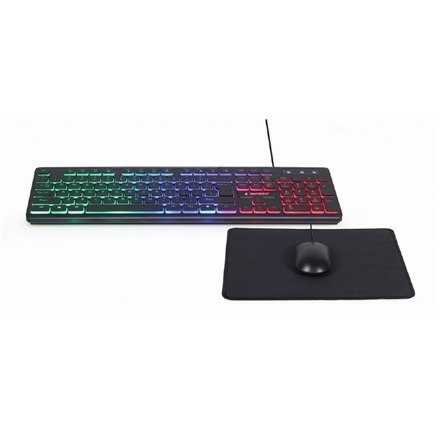 Gembird | 3-in-1 Backlight Desktop Set | KBS-UML-01 | Keyboard, Mouse and Pad Set | Wired | Mouse included | US | Black | g Gembird | 3-in-1 Backlight Desktop Set | KBS-UML-01 | Keyboard, Mouse and Pad Set | Wired | Mouse included | US | Black | g