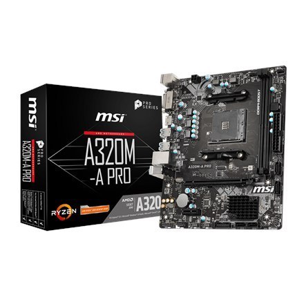 MSI | A320M-A PRO | Processor family AMD | Processor socket AM4 | DDR4 | Memory slots 2 | Supported hard disk drive interfaces S MSI | A320M-A PRO | Processor family AMD | Processor socket AM4 | DDR4 | Memory slots 2 | Supported hard disk drive interfaces S