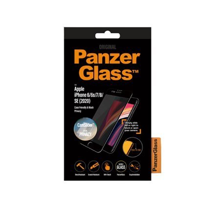 PanzerGlass | Screen protector - glass - with privacy filter | Apple iPhone 6, 6s, 7, 8, SE (2nd generation) | Tempered glass | PanzerGlass | Screen protector - glass - with privacy filter | Apple iPhone 6, 6s, 7, 8, SE (2nd generation) | Tempered glass |
