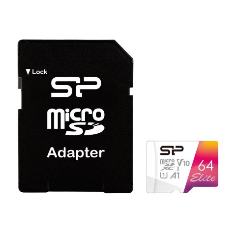 Silicon Power | Karta pamięci microSDHC UHS-I | Elite | 64 GB | microSDHC/SDXC | Pamięć flash klasy 10 Silicon Power | Karta pamięci microSDHC UHS-I | Elite | 64 GB | microSDHC/SDXC | Pamięć flash klasy 10