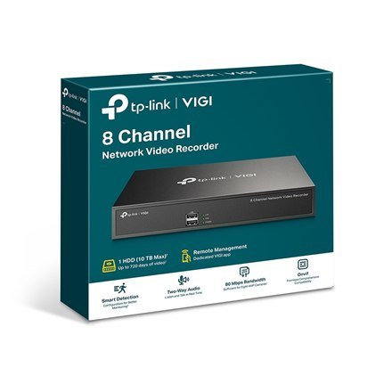 TP-LINK | 1 | VIGI NVR1008H | Network Video Recorder | 8-Channel TP-LINK | 1 | VIGI NVR1008H | Network Video Recorder | 8-Channel