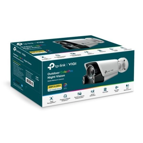 TP-LINK | Zewnętrzna, noktowizyjna kamera sieciowa ColorPro | VIGI C340S(4mm) | 36 miesięcy | Bullet | 4 MP | Fixed | Power over TP-LINK | Zewnętrzna, noktowizyjna kamera sieciowa ColorPro | VIGI C340S(4mm) | 36 miesięcy | Bullet | 4 MP | Fixed | Power over