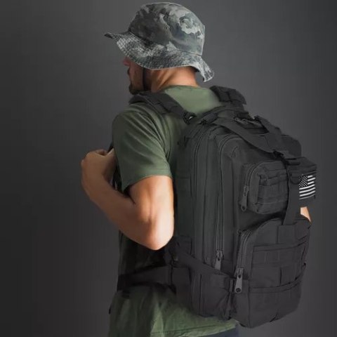 Plecak militarny czarny mały Plecak militarny czarny mały