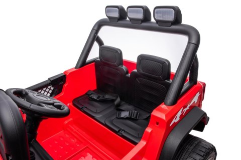Autko terenowe Geoland Power dla 2 dzieci Czerwony + Pilot + Silniki 2x200W + Bagażnik + Radio MP3 + LED Autko terenowe Geoland Power dla 2 dzieci Czerwony + Pilot + Silniki 2x200W + Bagażnik + Radio MP3 + LED