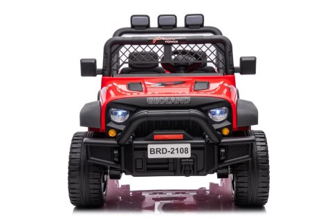 Autko terenowe Geoland Power dla 2 dzieci Czerwony + Pilot + Silniki 2x200W + Bagażnik + Radio MP3 + LED Autko terenowe Geoland Power dla 2 dzieci Czerwony + Pilot + Silniki 2x200W + Bagażnik + Radio MP3 + LED