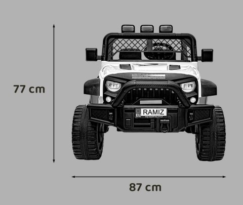 Autko terenowe Geoland Power dla 2 dzieci Czerwony + Pilot + Silniki 2x200W + Bagażnik + Radio MP3 + LED Autko terenowe Geoland Power dla 2 dzieci Czerwony + Pilot + Silniki 2x200W + Bagażnik + Radio MP3 + LED