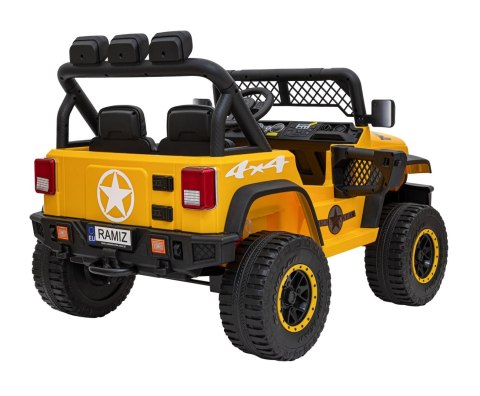 Autko terenowe Geoland Power dla 2 dzieci Żółty + Pilot + Silniki 2x200W + Bagażnik + Radio MP3 + LED Autko terenowe Geoland Power dla 2 dzieci Żółty + Pilot + Silniki 2x200W + Bagażnik + Radio MP3 + LED