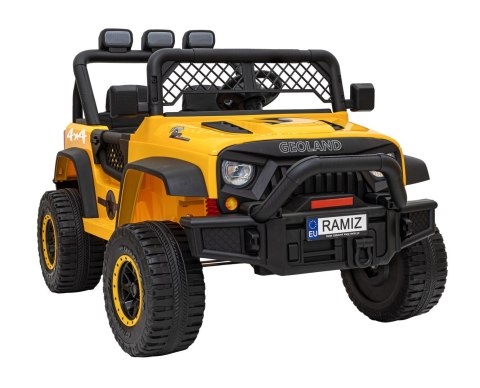 Autko terenowe Geoland Power dla 2 dzieci Żółty + Pilot + Silniki 2x200W + Bagażnik + Radio MP3 + LED Autko terenowe Geoland Power dla 2 dzieci Żółty + Pilot + Silniki 2x200W + Bagażnik + Radio MP3 + LED