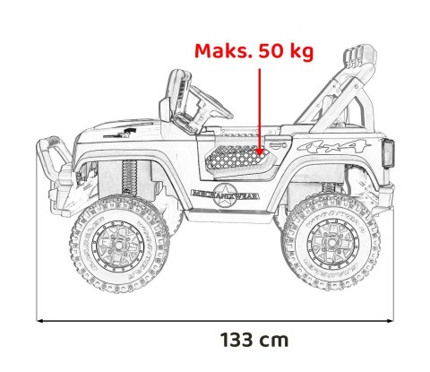 Autko terenowe Geoland Power dla 2 dzieci Żółty + Pilot + Silniki 2x200W + Bagażnik + Radio MP3 + LED Autko terenowe Geoland Power dla 2 dzieci Żółty + Pilot + Silniki 2x200W + Bagażnik + Radio MP3 + LED