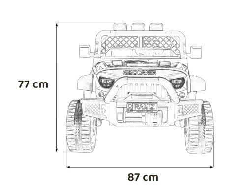 Autko terenowe Geoland Power dla 2 dzieci Żółty + Pilot + Silniki 2x200W + Bagażnik + Radio MP3 + LED Autko terenowe Geoland Power dla 2 dzieci Żółty + Pilot + Silniki 2x200W + Bagażnik + Radio MP3 + LED