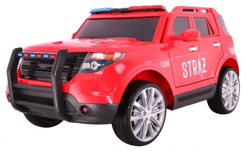 Auto SUV Straż Pożarna na akumulator dla dzieci + Syreny + Światła + Megafon + Pilot + Wolny Start + Naklejki Auto SUV Straż Pożarna na akumulator dla dzieci + Syreny + Światła + Megafon + Pilot + Wolny Start + Naklejki