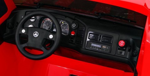 Auto na akumulator Mercedes-Benz Zetros dla dzieci Czerwony + 2-osobowy + Bagażnik + Pilot Auto na akumulator Mercedes-Benz Zetros dla dzieci Czerwony + 2-osobowy + Bagażnik + Pilot