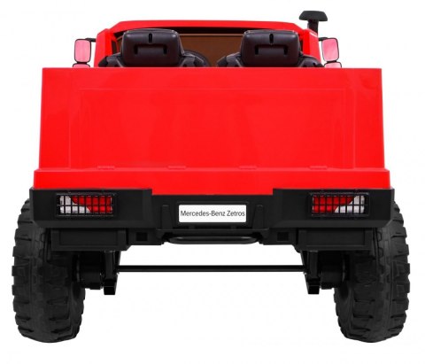 Auto na akumulator Mercedes-Benz Zetros dla dzieci Czerwony + 2-osobowy + Bagażnik + Pilot Auto na akumulator Mercedes-Benz Zetros dla dzieci Czerwony + 2-osobowy + Bagażnik + Pilot