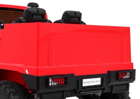 Auto na akumulator Mercedes-Benz Zetros dla dzieci Czerwony + 2-osobowy + Bagażnik + Pilot Auto na akumulator Mercedes-Benz Zetros dla dzieci Czerwony + 2-osobowy + Bagażnik + Pilot