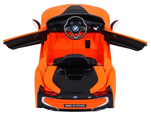 BMW I8 Lift Auto na akumulator Pomarańczowy + Pilot + Wolny Start + 3-pkt pasy + MP3 USB + LED BMW I8 Lift Auto na akumulator Pomarańczowy + Pilot + Wolny Start + 3-pkt pasy + MP3 USB + LED