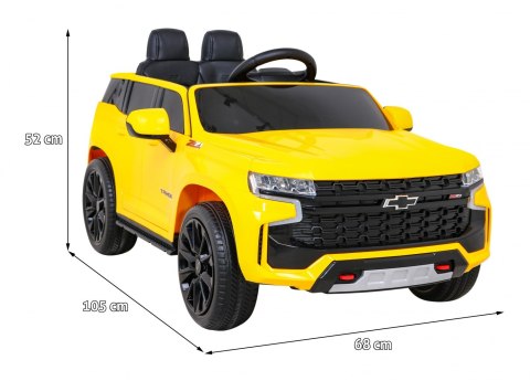 Chevrolet Tahoe Elektryczne Autko dla dzieci Żółty + Pilot + EVA + Radio MP3 + LED Chevrolet Tahoe Elektryczne Autko dla dzieci Żółty + Pilot + EVA + Radio MP3 + LED