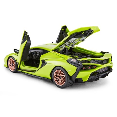 Lamborghini Sian zielony RASTAR model 1:18 Zdalnie sterowane auto + Pilot 2,4 GHz + Body kit 72 el. + Otwierane drzwi bagażnik Lamborghini Sian zielony RASTAR model 1:18 Zdalnie sterowane auto + Pilot 2,4 GHz + Body kit 72 el. + Otwierane drzwi bagażnik
