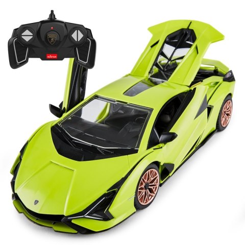 Lamborghini Sian zielony RASTAR model 1:18 Zdalnie sterowane auto + Pilot 2,4 GHz + Body kit 72 el. + Otwierane drzwi bagażnik Lamborghini Sian zielony RASTAR model 1:18 Zdalnie sterowane auto + Pilot 2,4 GHz + Body kit 72 el. + Otwierane drzwi bagażnik
