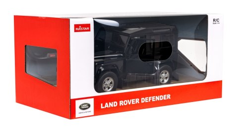 Land Rover Defender czarny RASTAR model 1:14 Zdalnie sterowanie auto + Pilot 2,4 GHz + Ręcznie otwierane drzwi Land Rover Defender czarny RASTAR model 1:14 Zdalnie sterowanie auto + Pilot 2,4 GHz + Ręcznie otwierane drzwi