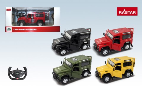 Land Rover Defender żółty RASTAR model 1:14 Zdalnie sterowanie auto + Pilot 2,4 GHz + Ręcznie otwierane drzwi Land Rover Defender żółty RASTAR model 1:14 Zdalnie sterowanie auto + Pilot 2,4 GHz + Ręcznie otwierane drzwi