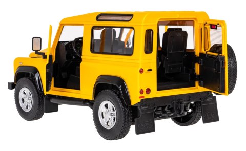 Land Rover Defender żółty RASTAR model 1:14 Zdalnie sterowanie auto + Pilot 2,4 GHz + Ręcznie otwierane drzwi Land Rover Defender żółty RASTAR model 1:14 Zdalnie sterowanie auto + Pilot 2,4 GHz + Ręcznie otwierane drzwi