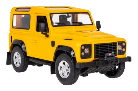Land Rover Defender żółty RASTAR model 1:14 Zdalnie sterowanie auto + Pilot 2,4 GHz + Ręcznie otwierane drzwi Land Rover Defender żółty RASTAR model 1:14 Zdalnie sterowanie auto + Pilot 2,4 GHz + Ręcznie otwierane drzwi