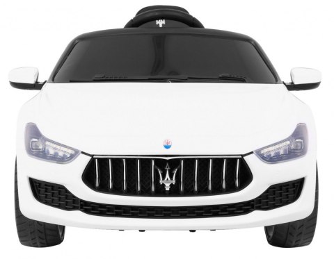 Maserati Ghibli na akumulator dla dzieci Biały + Pilot + Wolny Start + EVA + MP3 USB + LED Maserati Ghibli na akumulator dla dzieci Biały + Pilot + Wolny Start + EVA + MP3 USB + LED