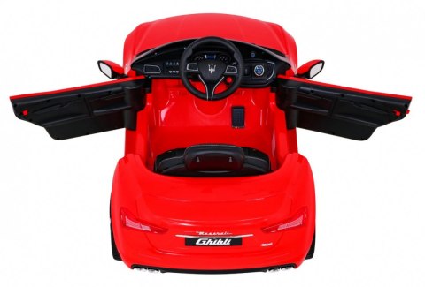 Maserati Ghibli na akumulator dla dzieci Czerwony + Pilot + Wolny Start + EVA + MP3 USB + LED Maserati Ghibli na akumulator dla dzieci Czerwony + Pilot + Wolny Start + EVA + MP3 USB + LED