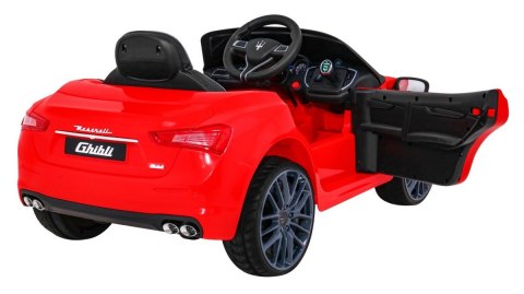 Maserati Ghibli na akumulator dla dzieci Czerwony + Pilot + Wolny Start + EVA + MP3 USB + LED Maserati Ghibli na akumulator dla dzieci Czerwony + Pilot + Wolny Start + EVA + MP3 USB + LED