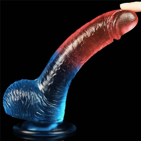 Dwukolorowe silikonowe dildo gumowe z przyssawką Dwukolorowe silikonowe dildo gumowe z przyssawką