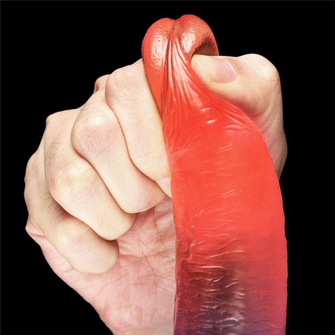 Dwukolorowe silikonowe dildo gumowe z przyssawką Dwukolorowe silikonowe dildo gumowe z przyssawką