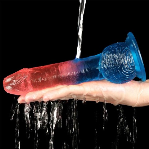 Dwukolorowe silikonowe dildo gumowe z przyssawką Dwukolorowe silikonowe dildo gumowe z przyssawką