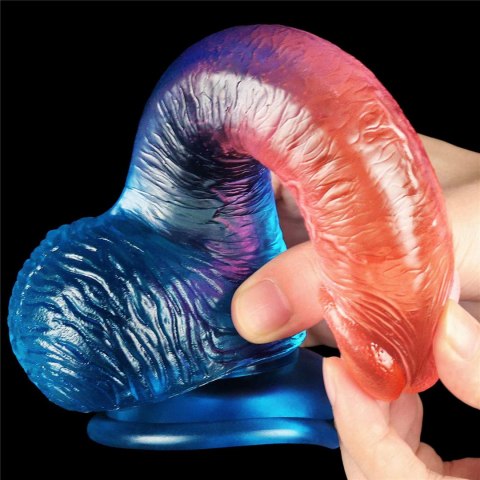 Dwukolorowe silikonowe dildo gumowe z przyssawką Dwukolorowe silikonowe dildo gumowe z przyssawką