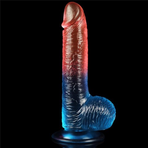 Dwukolorowe silikonowe dildo gumowe z przyssawką Dwukolorowe silikonowe dildo gumowe z przyssawką