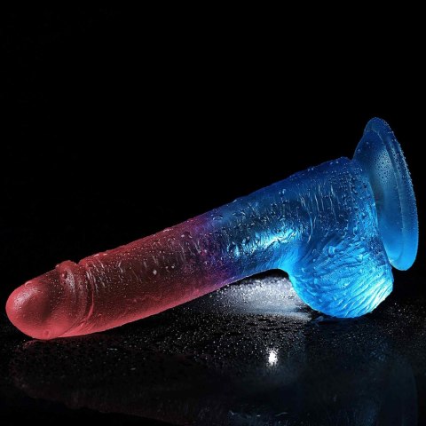 Dwukolorowe silikonowe dildo gumowe z przyssawką Dwukolorowe silikonowe dildo gumowe z przyssawką