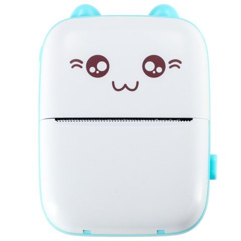 Drukotek drukarka mini termiczna do zdjęć etykiet + kabel USB kot niebieski Drukotek drukarka mini termiczna do zdjęć etykiet + kabel USB kot niebieski