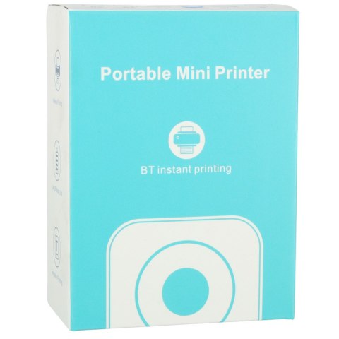 Drukotek drukarka mini termiczna do zdjęć etykiet + kabel USB kot niebieski Drukotek drukarka mini termiczna do zdjęć etykiet + kabel USB kot niebieski
