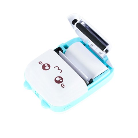 Drukotek drukarka mini termiczna do zdjęć etykiet + kabel USB kot niebieski Drukotek drukarka mini termiczna do zdjęć etykiet + kabel USB kot niebieski
