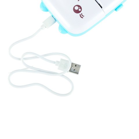 Drukotek drukarka mini termiczna do zdjęć etykiet + kabel USB kot niebieski Drukotek drukarka mini termiczna do zdjęć etykiet + kabel USB kot niebieski