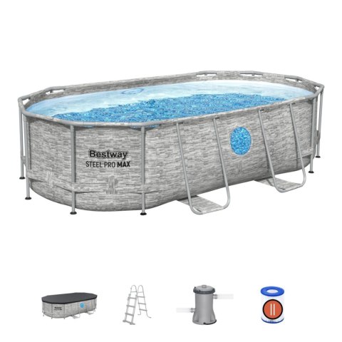 Basen stelażowy Power Steel Swim Vista z oknem 427x250x100 14x8FT BESTWAY 7w1 Basen stelażowy Power Steel Swim Vista z oknem 427x250x100 14x8FT BESTWAY 7w1