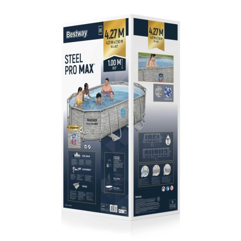 Basen stelażowy Power Steel Swim Vista z oknem 427x250x100 14x8FT BESTWAY 7w1 Basen stelażowy Power Steel Swim Vista z oknem 427x250x100 14x8FT BESTWAY 7w1